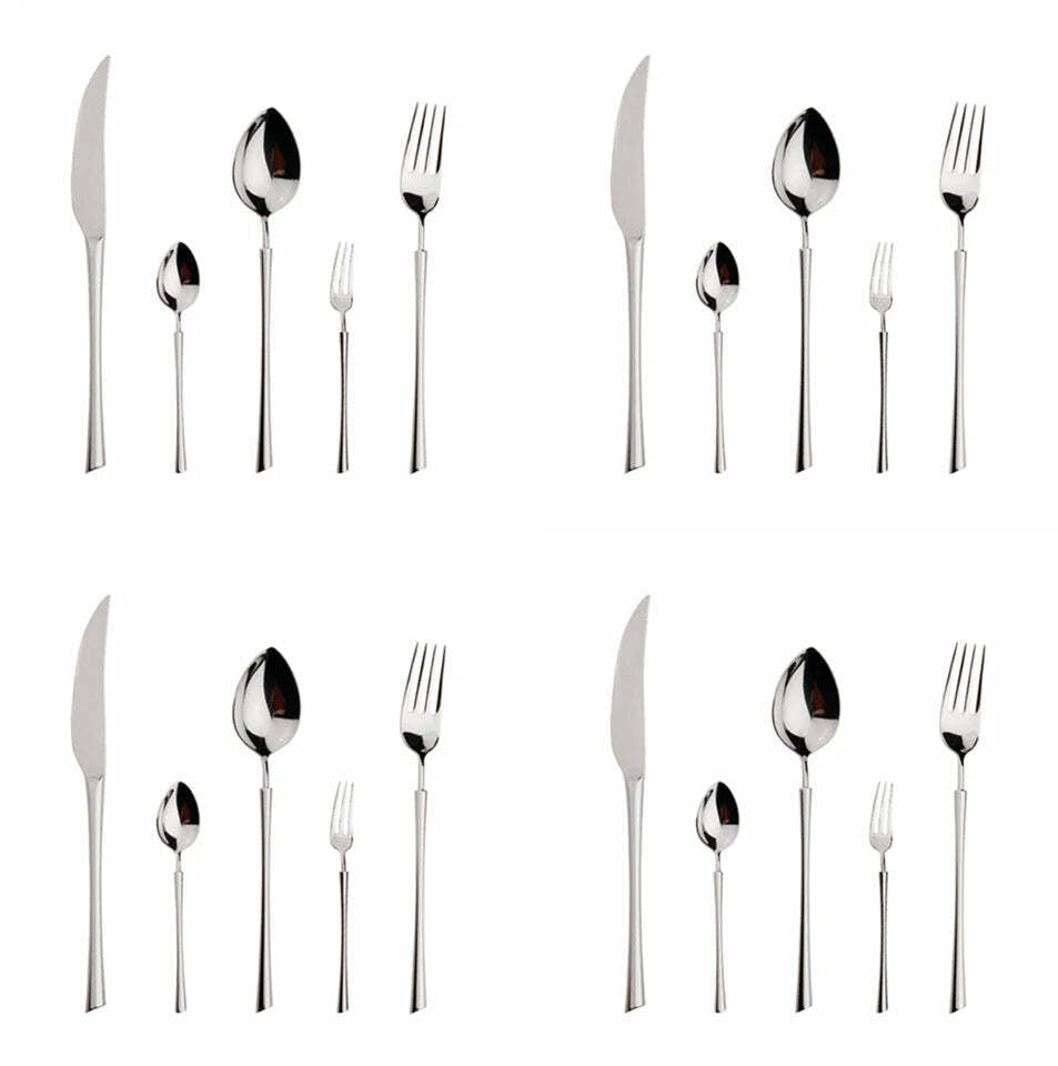 30-piece shiny gold stainless steel flatware set for stylish dining