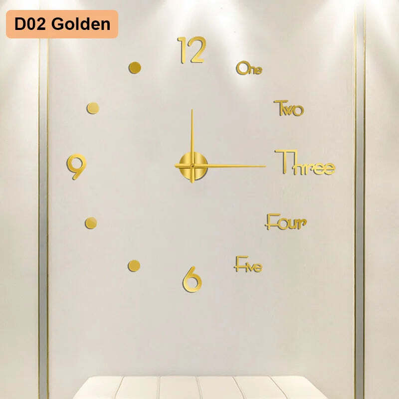 3D number wall clock for modern home decoration and DIY style