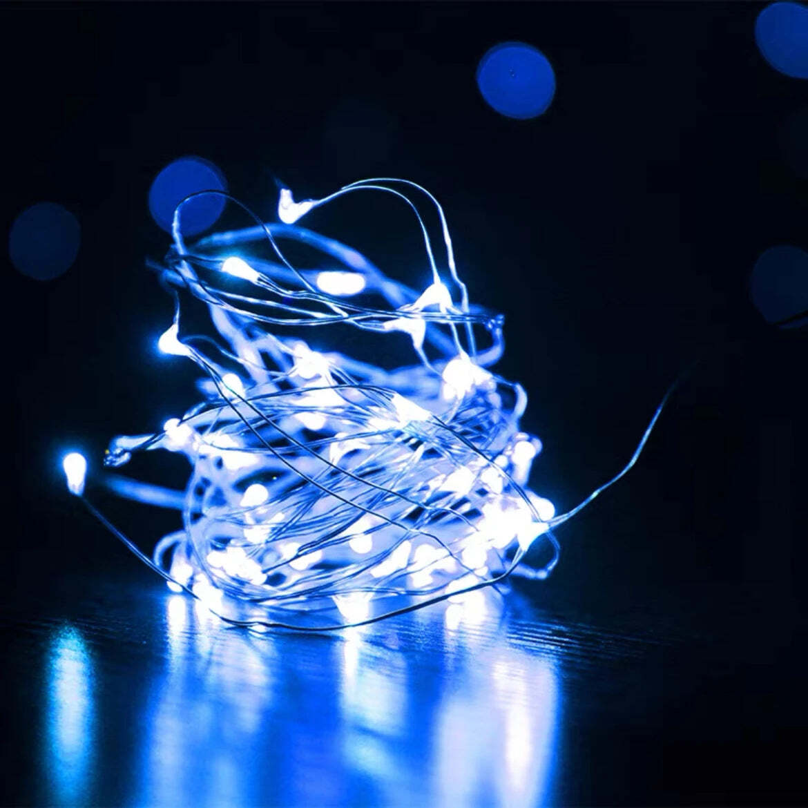 Battery-operated copper wire fairy lights for wedding and holiday decorations