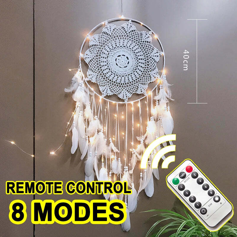 Big dream catcher with lights for kids' room decor