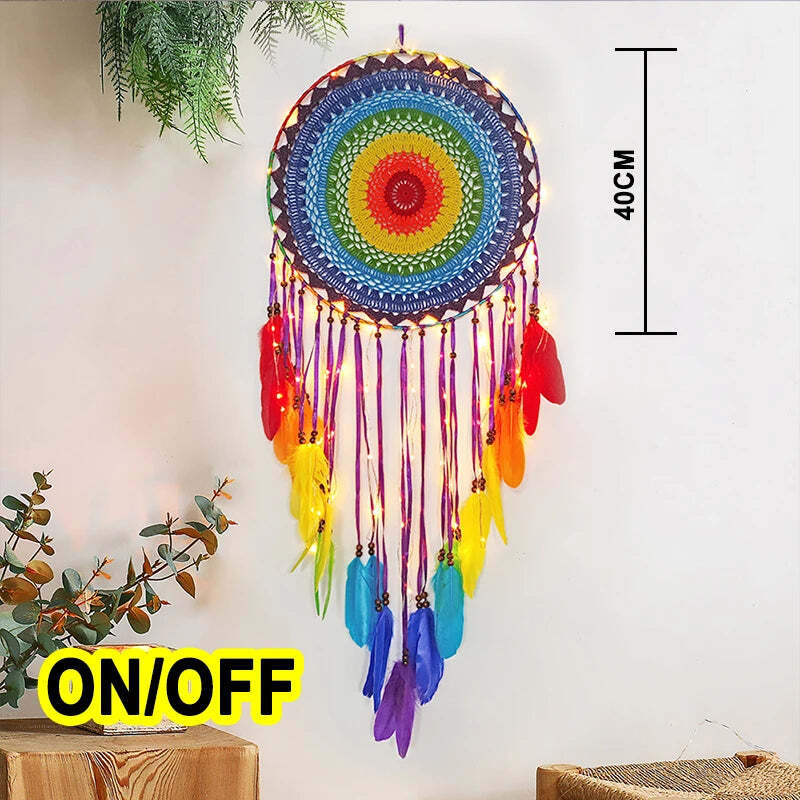 Big dream catcher with lights for kids' room decor