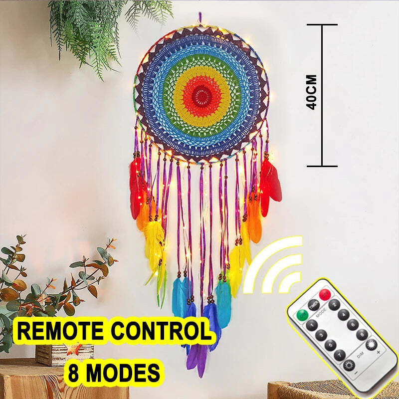 Big dream catcher with lights for kids' room decor