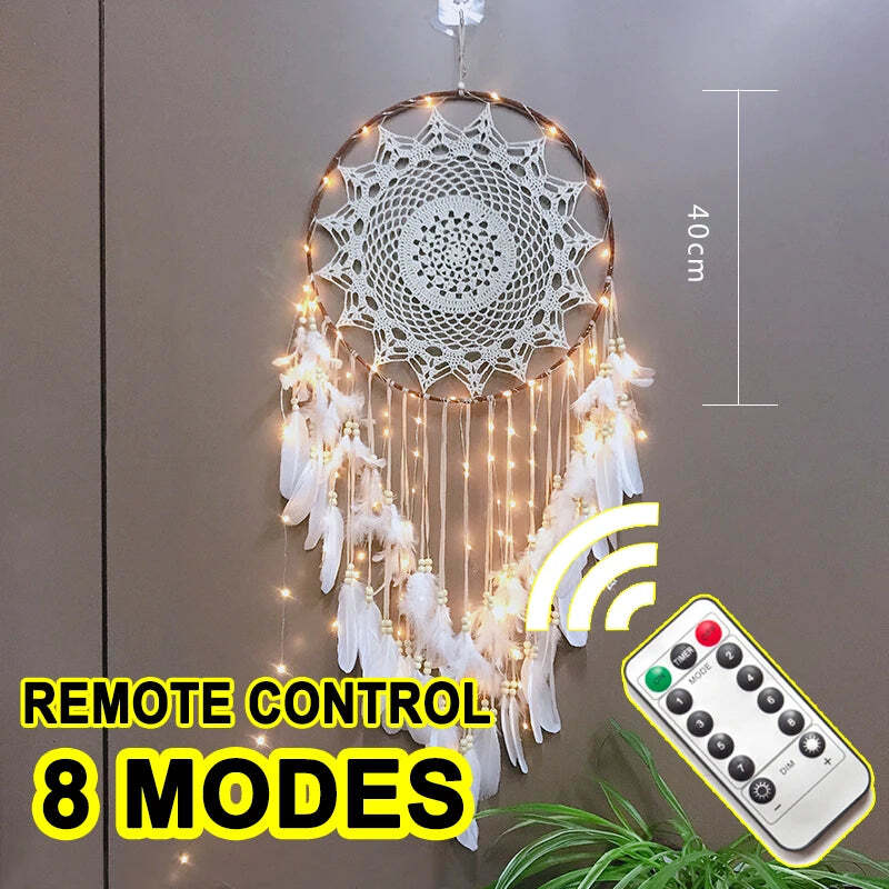 Big dream catcher with lights for kids' room decor