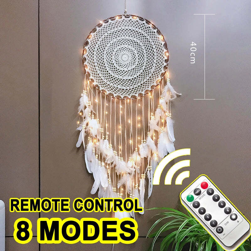 Big dream catcher with lights for kids' room decor