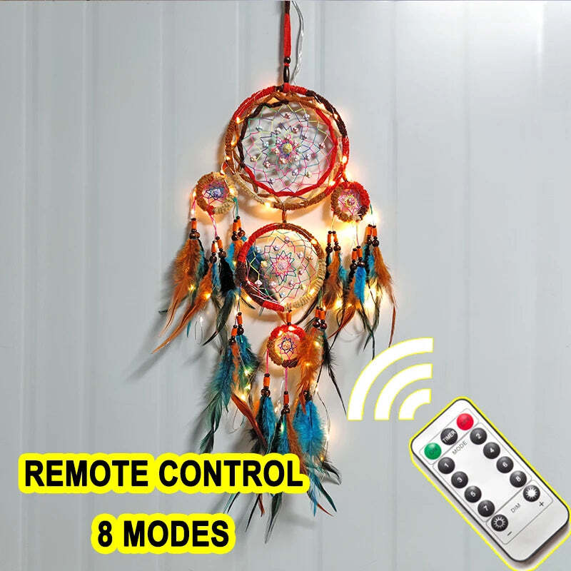 Big dream catcher with lights for kids' room decor