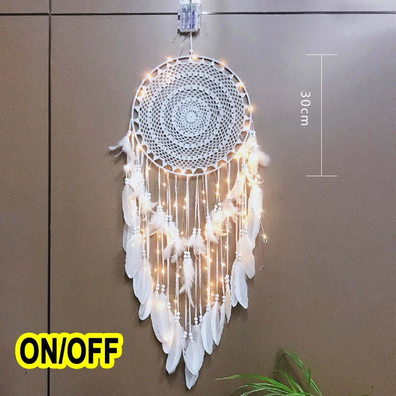 Big dream catcher with lights for kids' room decor