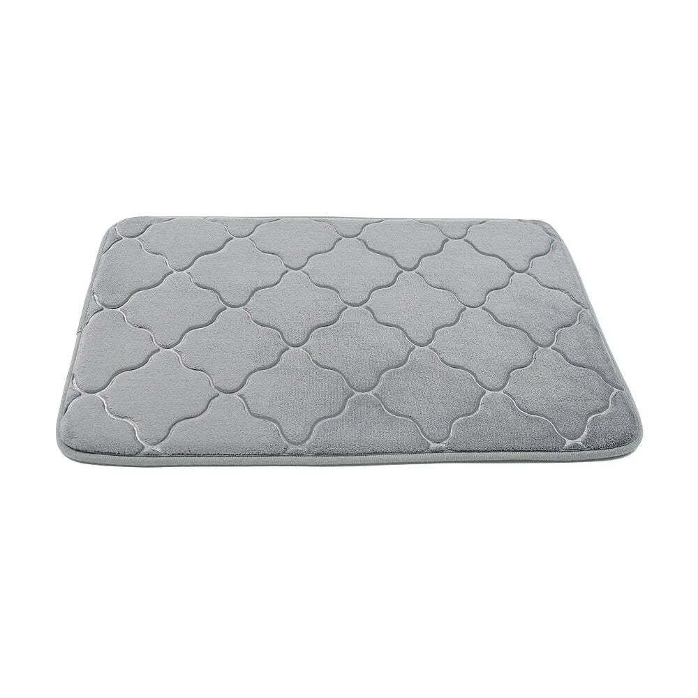 Cobblestone embossed memory foam bath mat with anti-slip backing