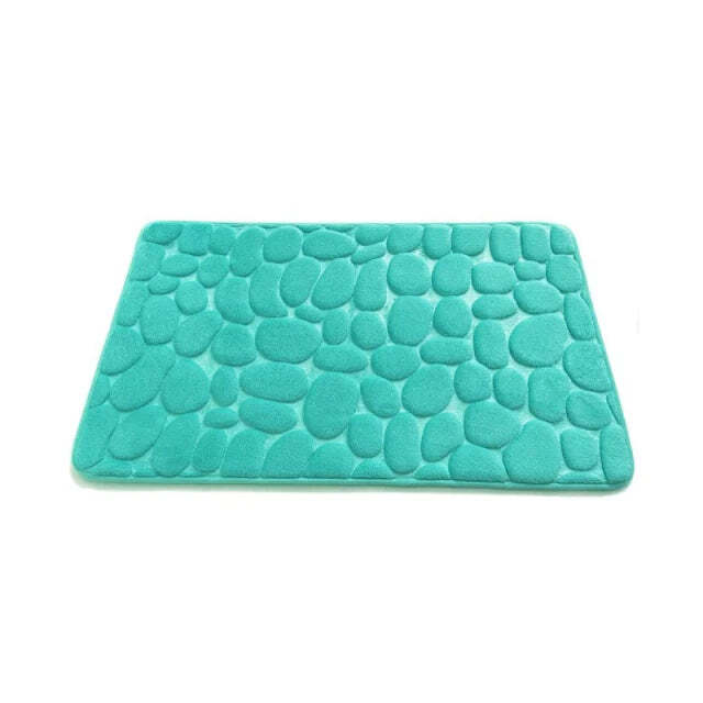 Cobblestone embossed memory foam bath mat with anti-slip backing