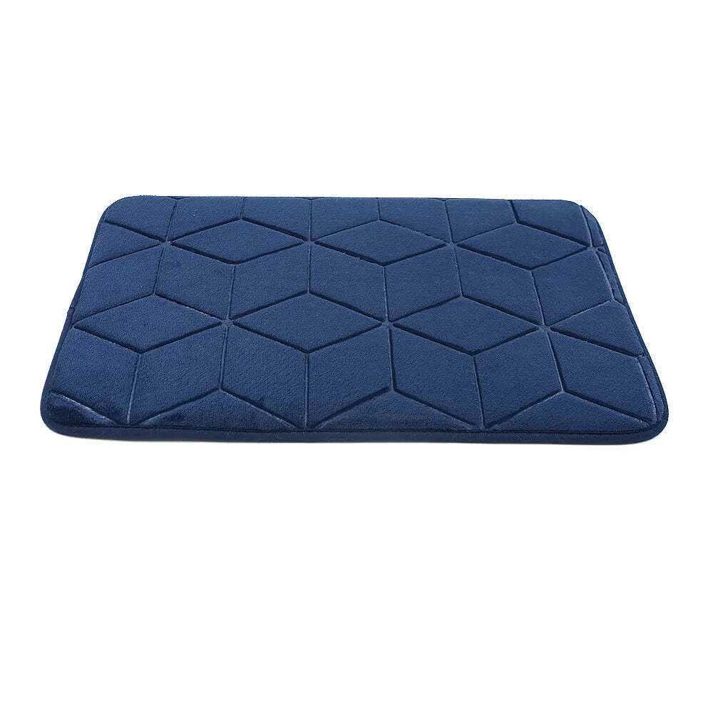 Cobblestone embossed memory foam bath mat with anti-slip backing