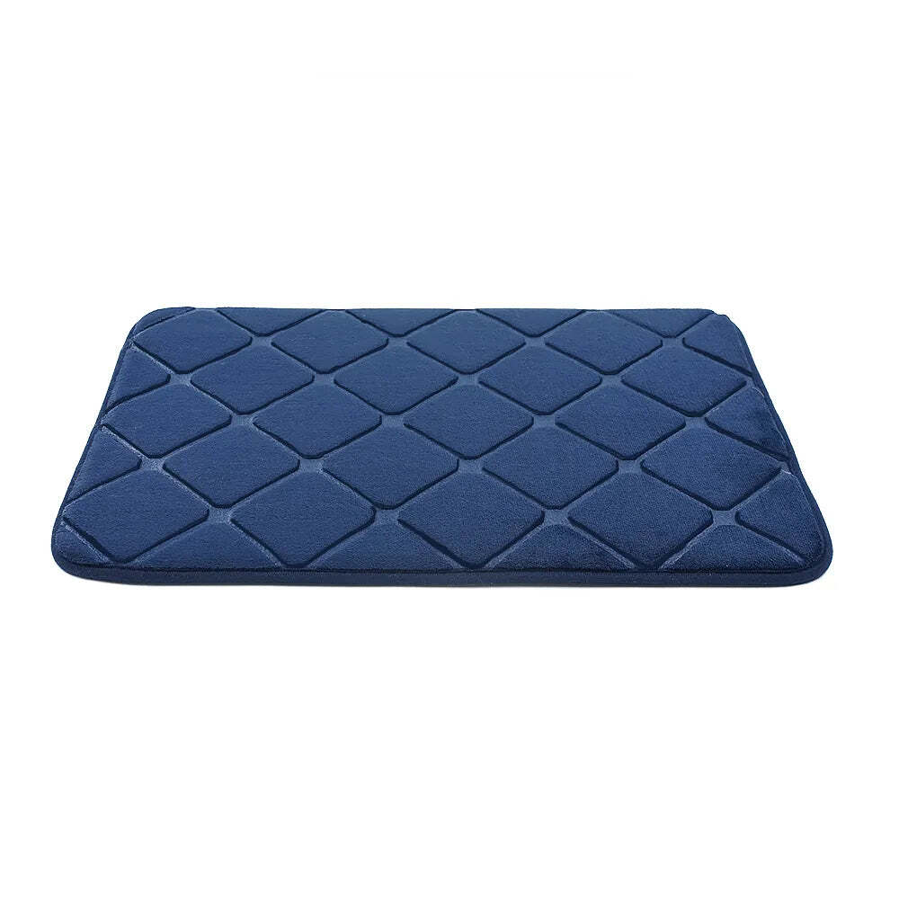 Cobblestone embossed memory foam bath mat with anti-slip backing