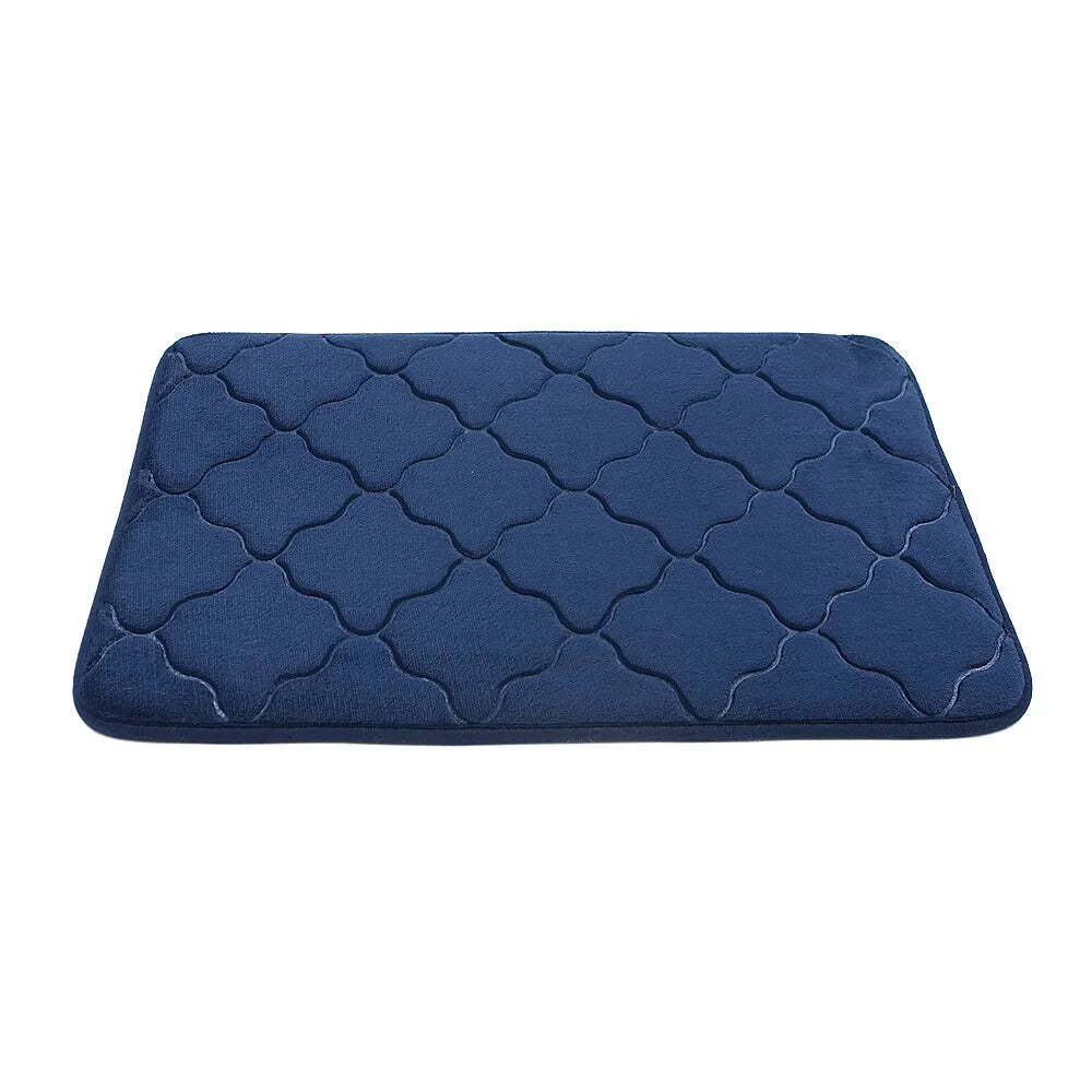 Cobblestone embossed memory foam bath mat with anti-slip backing