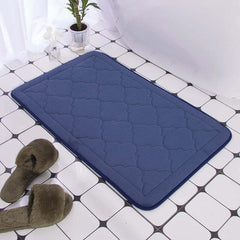 Cobblestone embossed memory foam bath mat with anti-slip backing