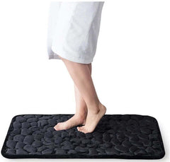 Cobblestone embossed memory foam bath mat with anti-slip backing