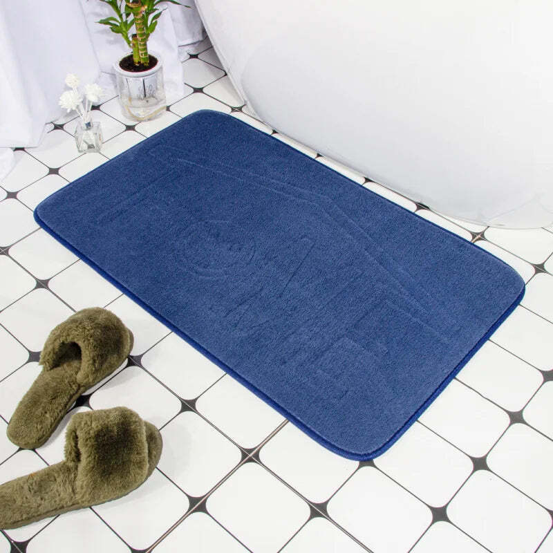 Cobblestone embossed non-slip bath mat with memory foam comfort