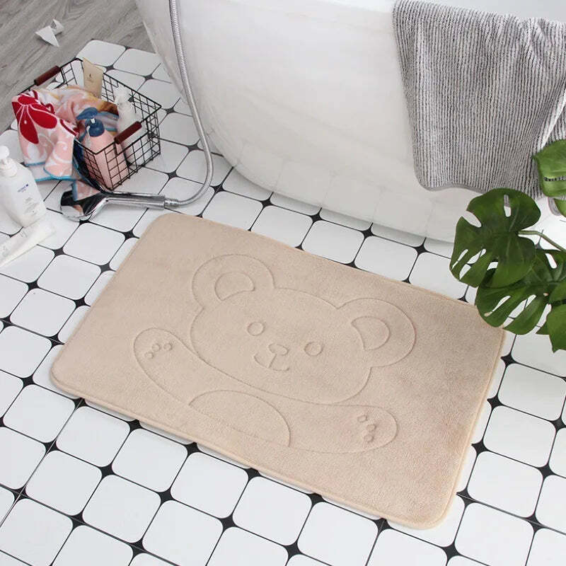 Cobblestone embossed non-slip bath mat with memory foam comfort