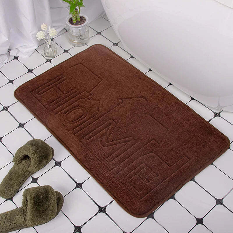 Cobblestone embossed non-slip bath mat with memory foam comfort