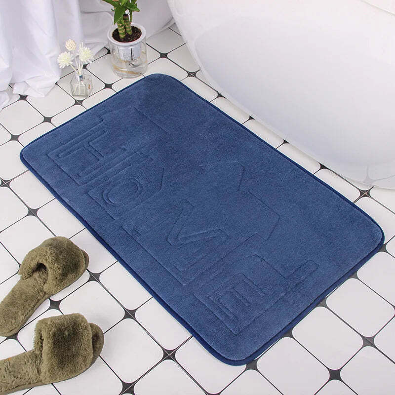 Cobblestone embossed non-slip bath mat with memory foam comfort