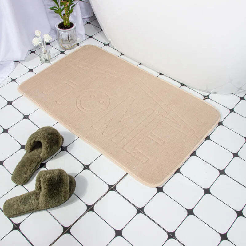 Cobblestone embossed non-slip bath mat with memory foam comfort