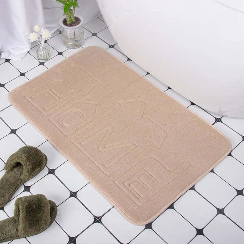 Cobblestone embossed non-slip bath mat with memory foam comfort