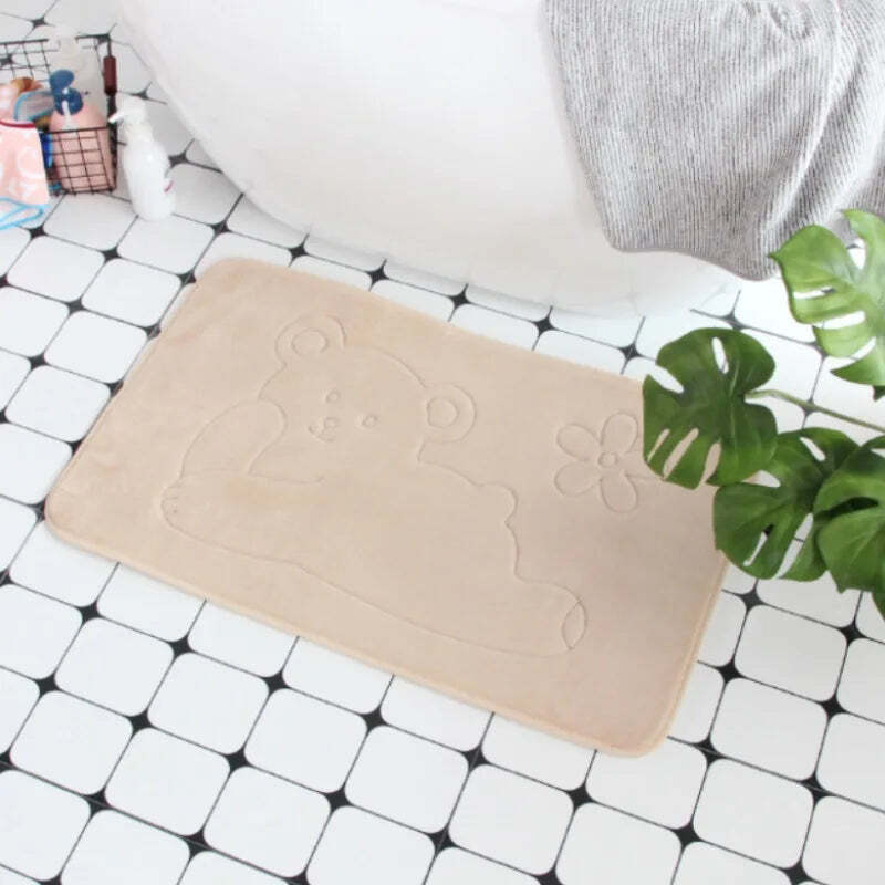 Cobblestone embossed non-slip bath mat with memory foam comfort