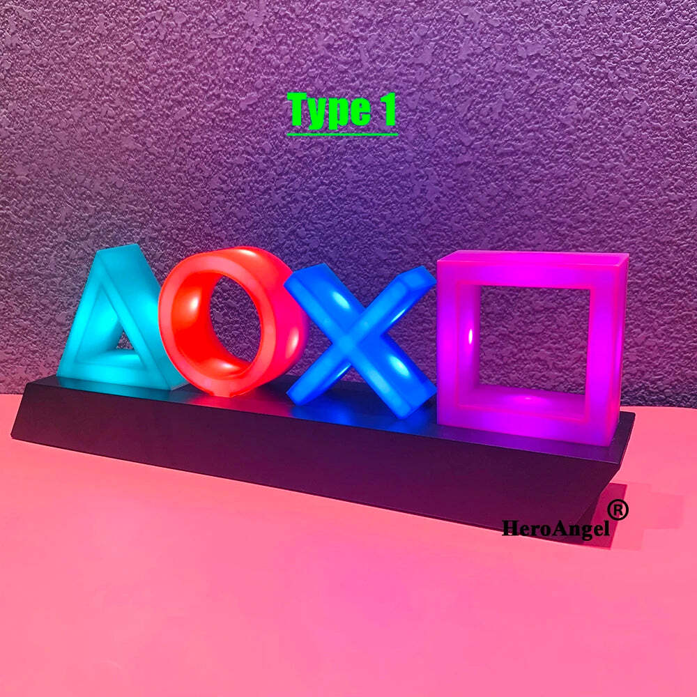 Colorful LED game icon lamp with voice control for PS4 and PS5