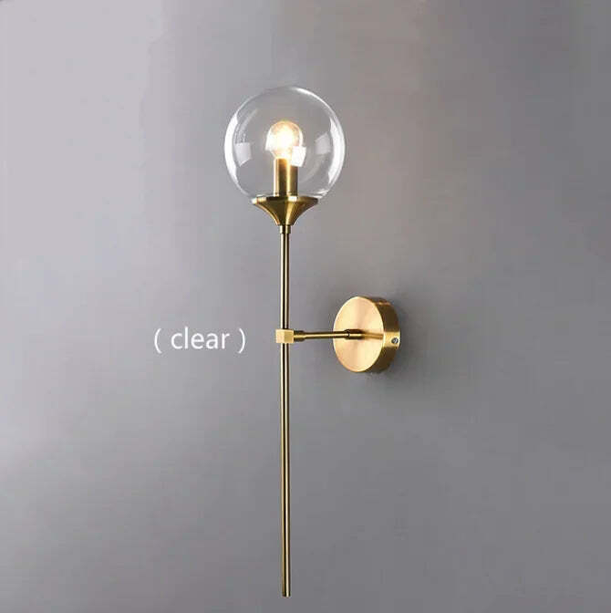 Creative golden glass wall lamp for modern home decor