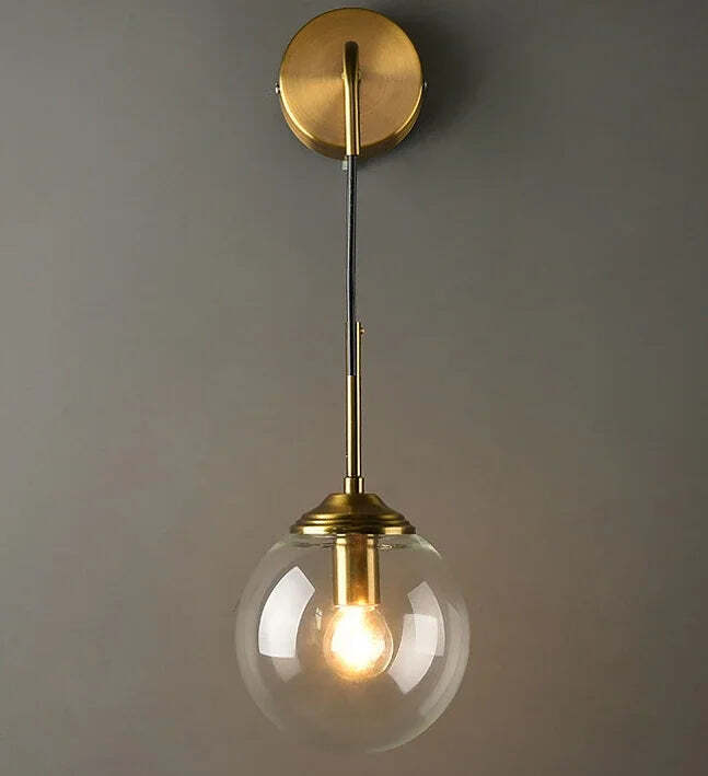 Creative golden glass wall lamp for modern home decor