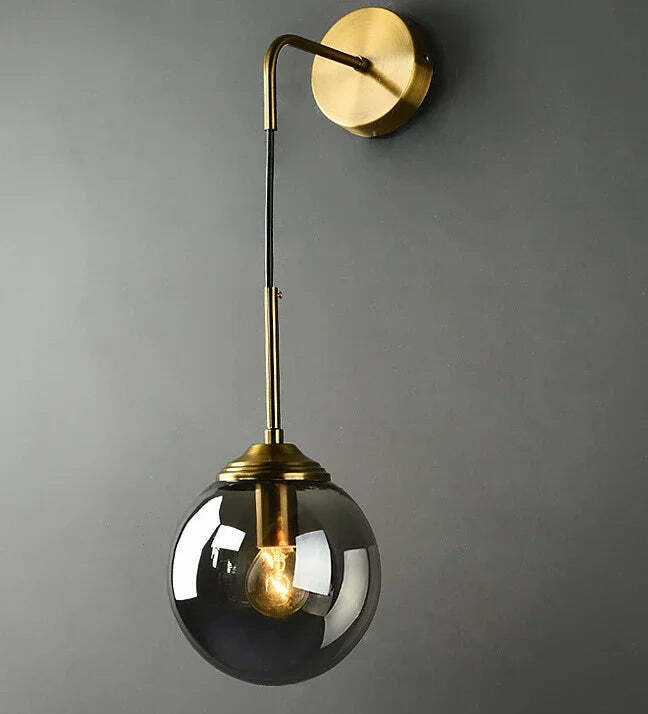 Creative golden glass wall lamp for modern home decor