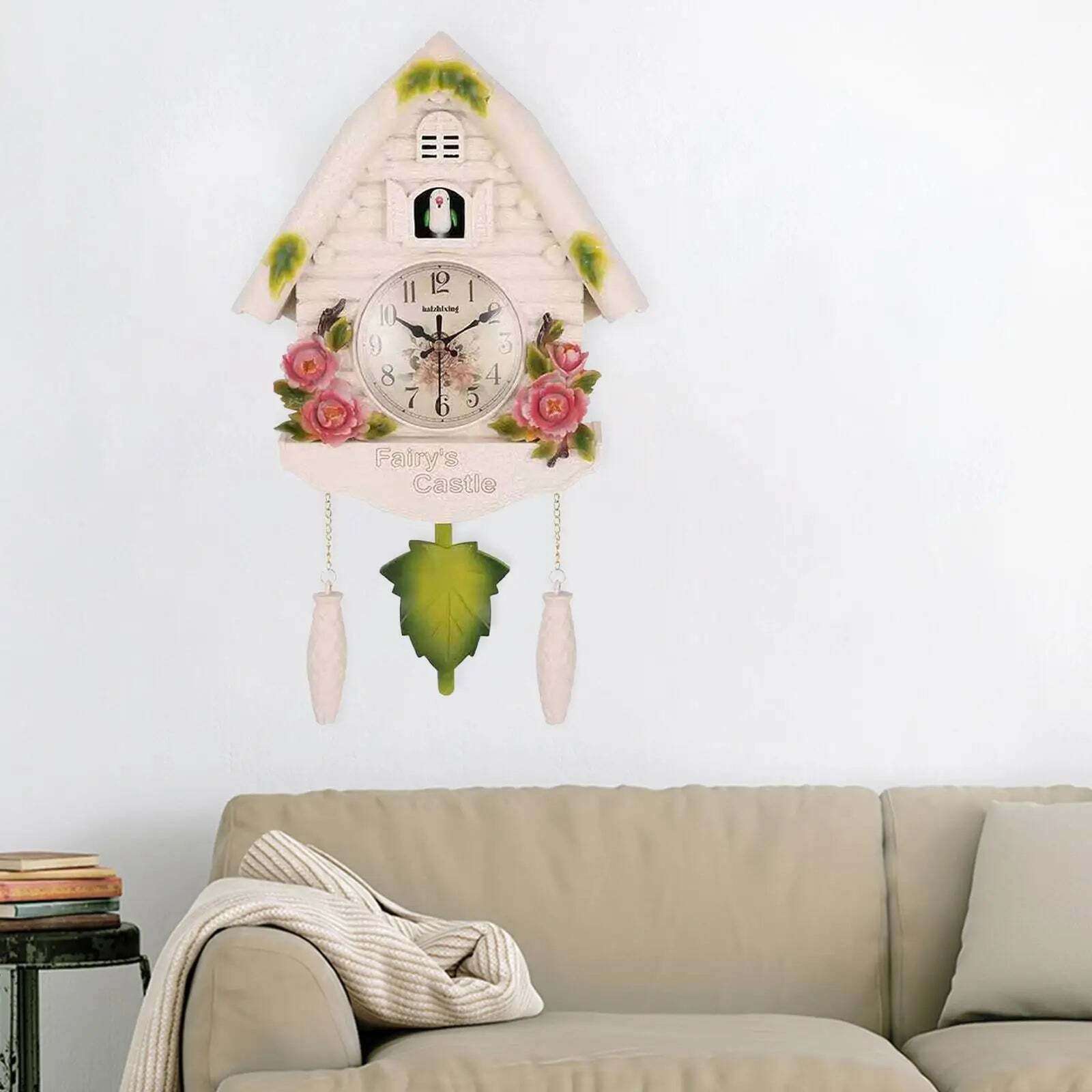 Cuckoo wall clock with pendulum for kids' room and indoor decoration