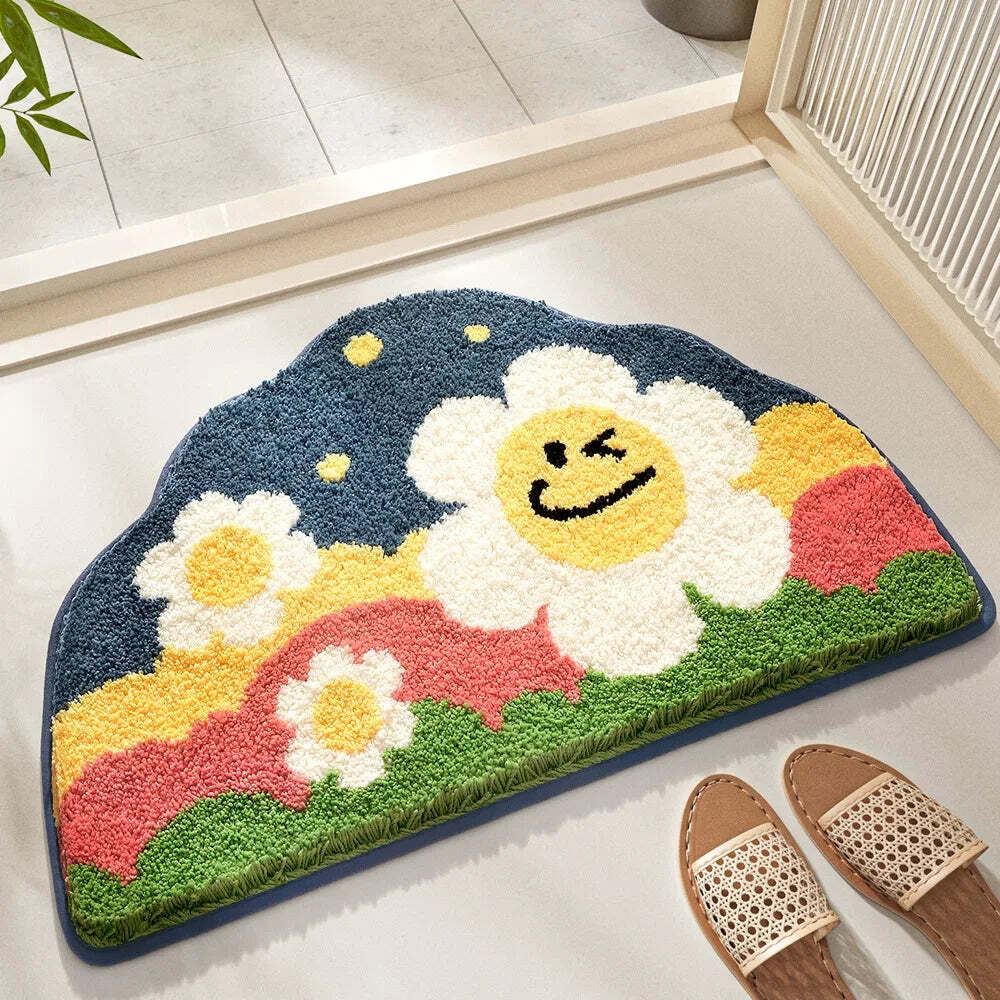 Cute flower-shaped bathroom mat for luxury comfort and style