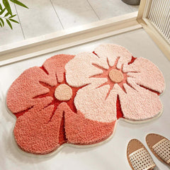 Cute flower-shaped bathroom mat for luxury comfort and style