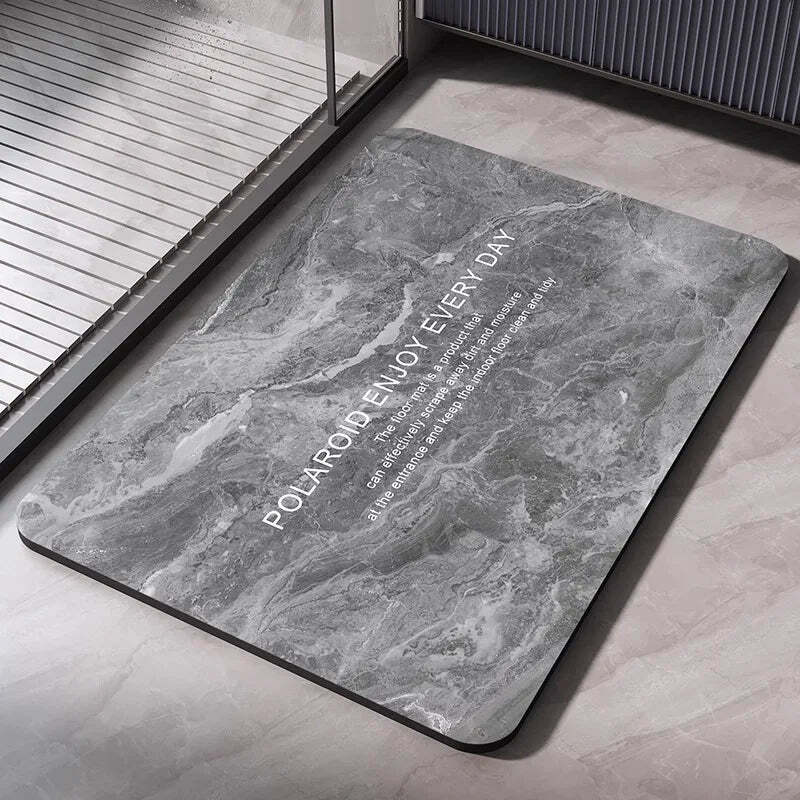 Diatomite bath mat with anti-slip and quick-dry features for eco-friendly bathrooms