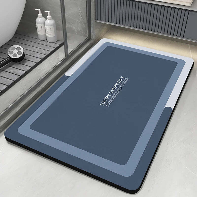 Diatomite bath mat with anti-slip and quick-dry features for eco-friendly bathrooms