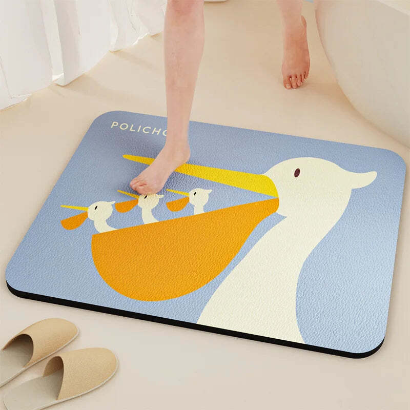 Diatomite bath mat with anti-slip and quick-dry features for eco-friendly bathrooms