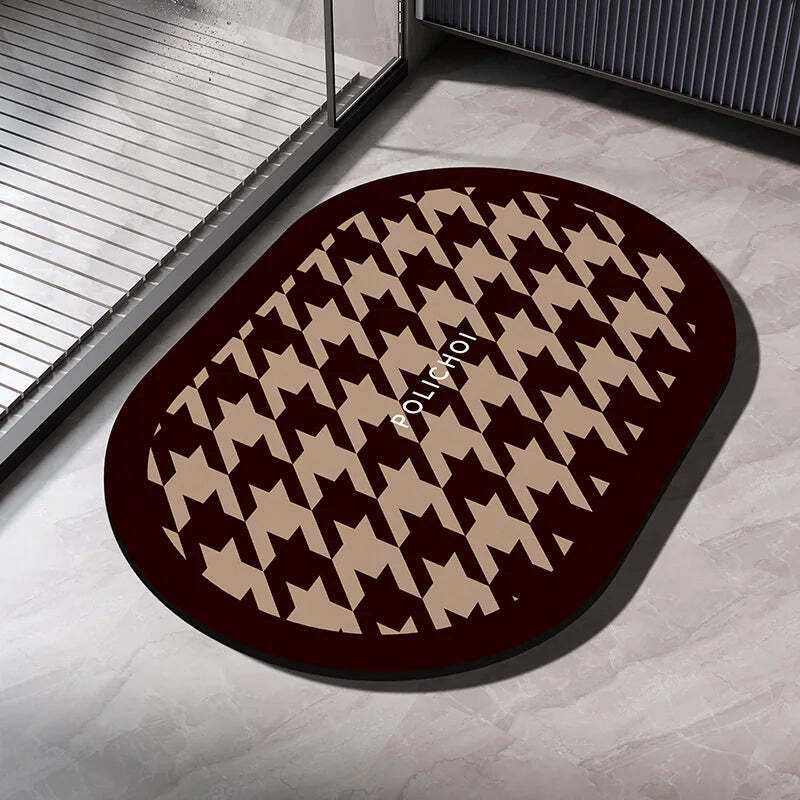 Diatomite bath mat with anti-slip and quick-dry features for eco-friendly bathrooms