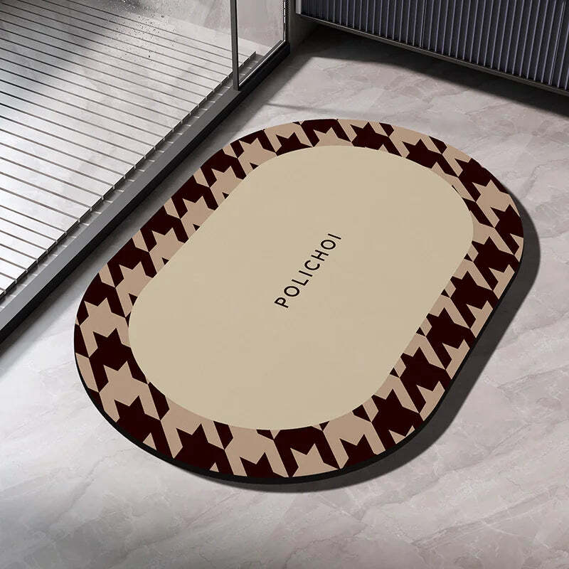 Diatomite bath mat with anti-slip and quick-dry features for eco-friendly bathrooms