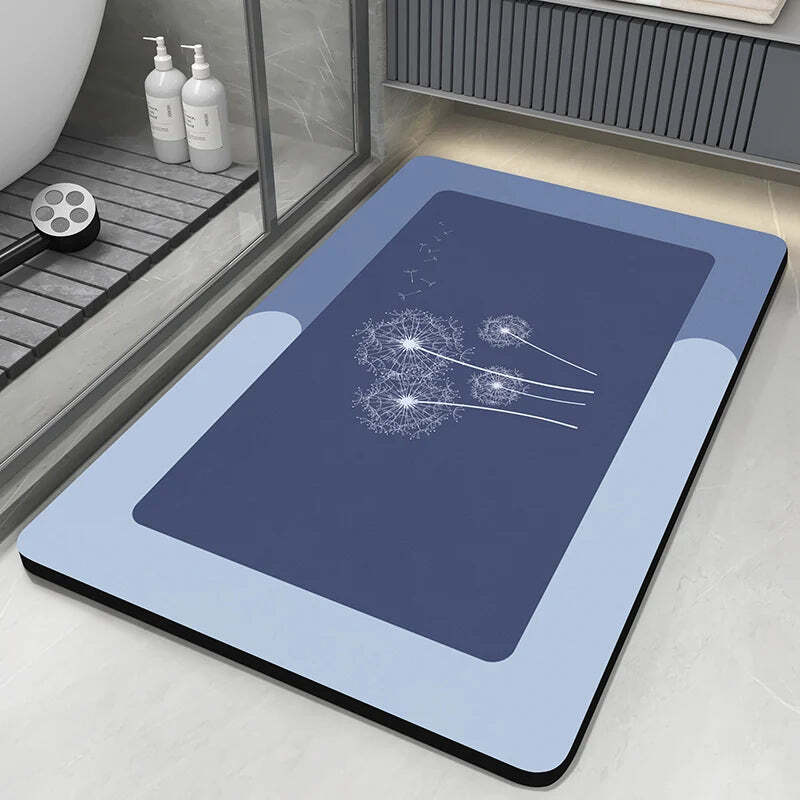 Diatomite bath mat with anti-slip and quick-dry features for eco-friendly bathrooms