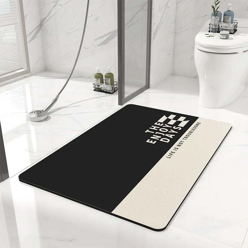 Diatomite mud anti-slip bath mat for moisture absorption and comfort