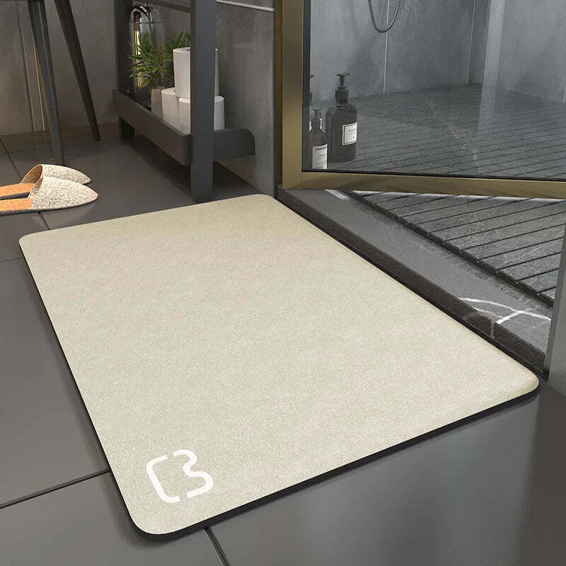 Diatomite mud anti-slip bath mat for moisture absorption and comfort