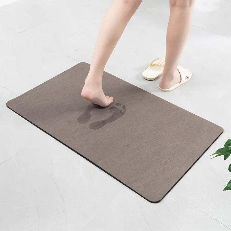 Diatomite mud anti-slip bath mat for moisture absorption and comfort