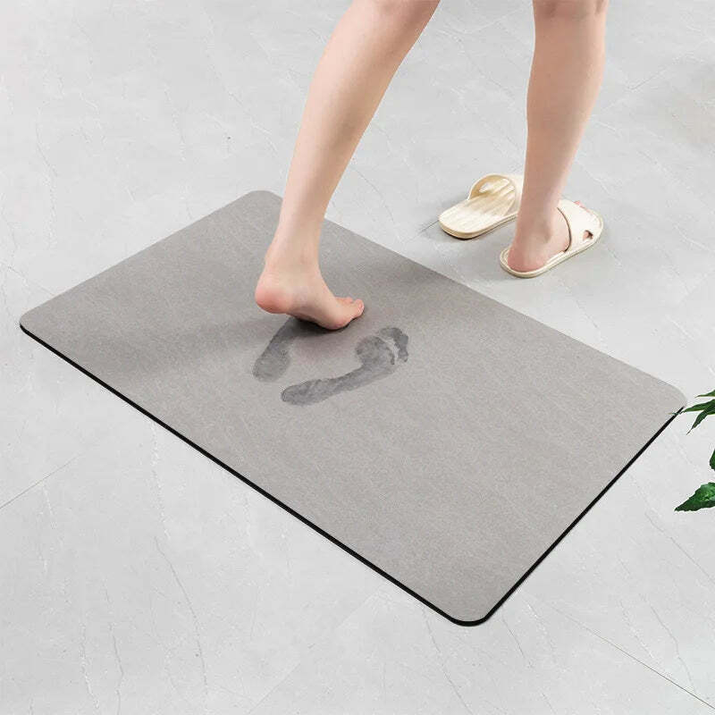 Diatomite mud anti-slip bath mat for moisture absorption and comfort