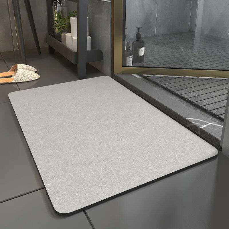 Diatomite mud anti-slip bath mat for moisture absorption and comfort