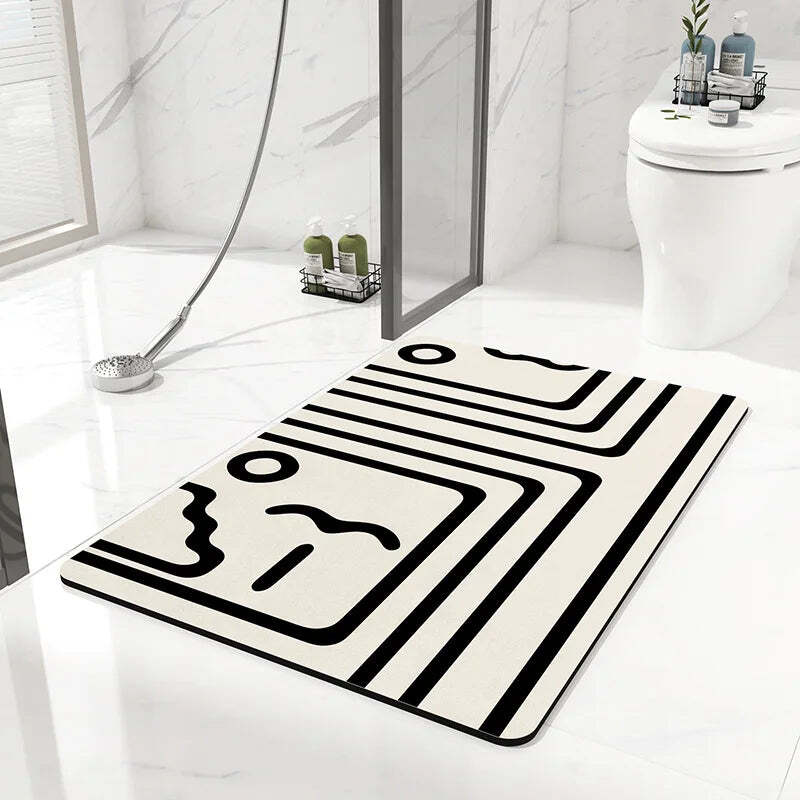 Diatomite mud anti-slip bath mat for moisture absorption and comfort