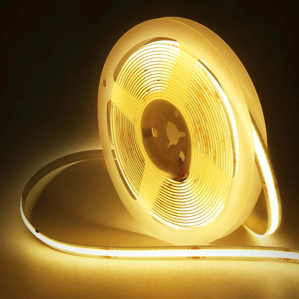 Flexible 5V COB LED strip light for home decor and TV backlighting