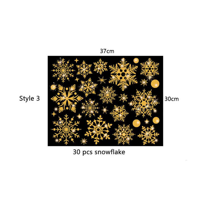 Glitter snowflake electrostatic wall stickers for festive decor