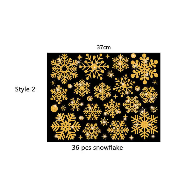 Glitter snowflake electrostatic wall stickers for festive decor