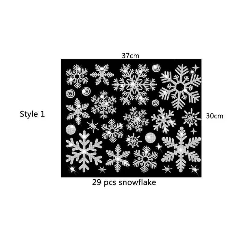 Glitter snowflake electrostatic wall stickers for festive decor