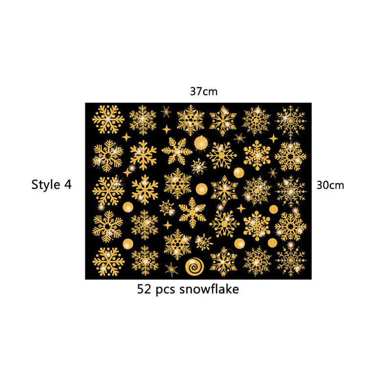 Glitter snowflake electrostatic wall stickers for festive decor