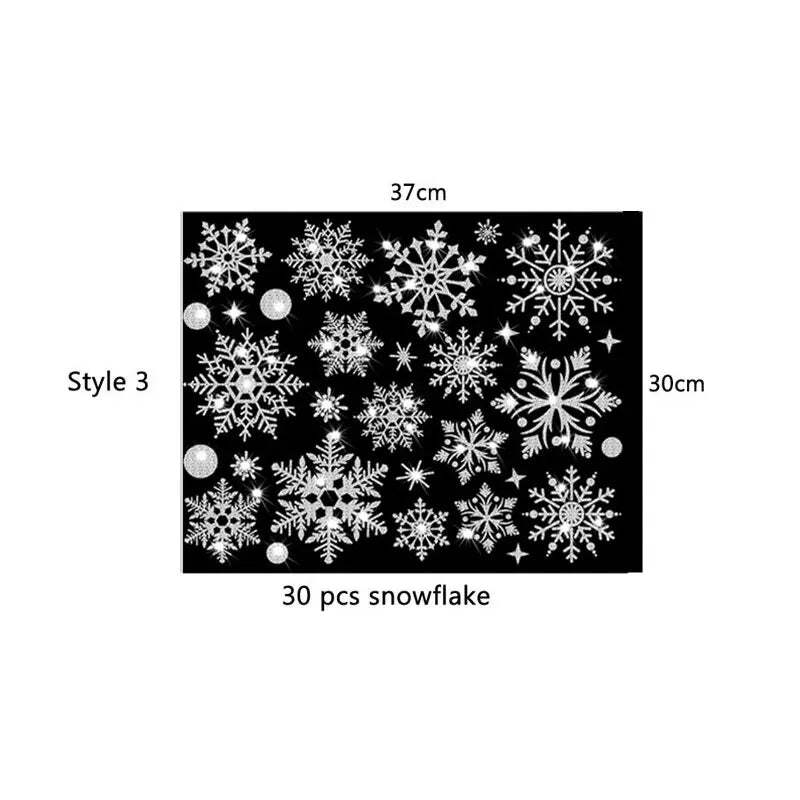 Glitter snowflake electrostatic wall stickers for festive decor