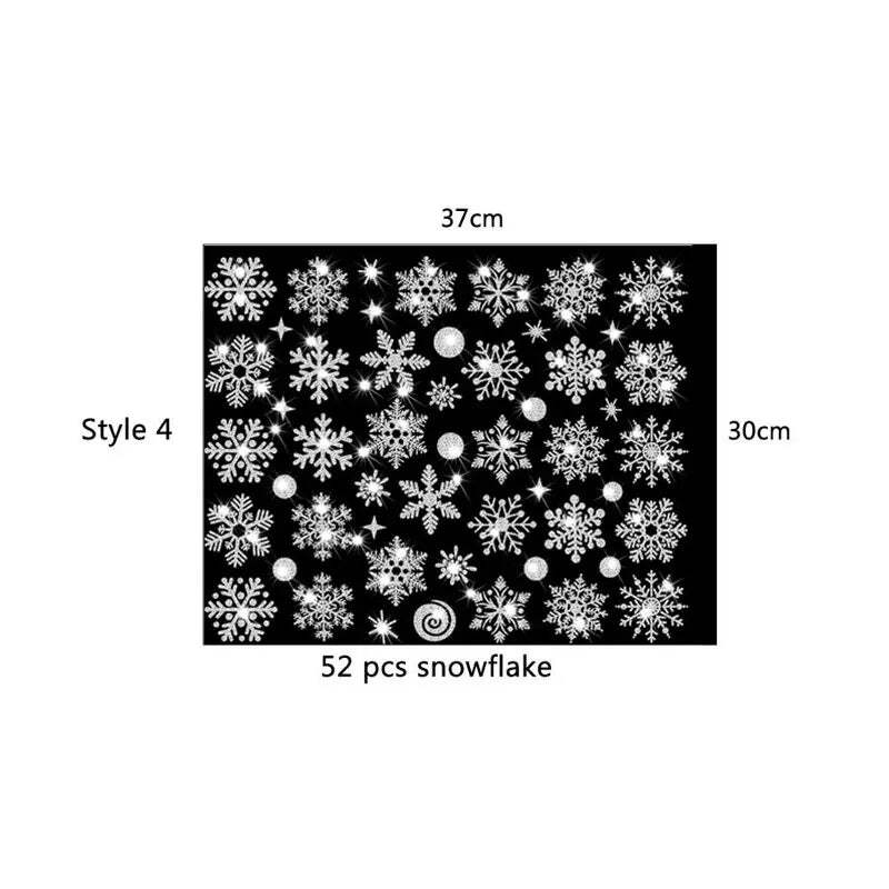 Glitter snowflake electrostatic wall stickers for festive decor